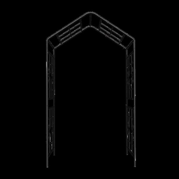 金属花园拱门 长 56.3 英寸 x 宽 16.93 英寸 x 高 94.5 英寸 攀缘植物支撑玫瑰拱门 户外 黑色-2