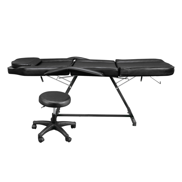 015A Beauty Salon Bed with Stool Black【Same code 10456084】