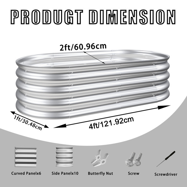 4x2x1英尺高架花园床套件，镀锌种植器高架花园床，适用于户外种植蔬菜、花卉和香草，重型、防锈、易于组装-1