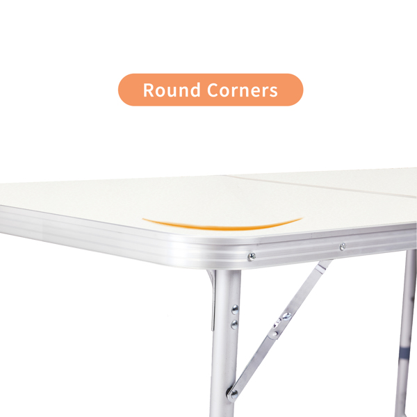 90 x 60 x 70cm Home Use Aluminum Alloy Folding Table White