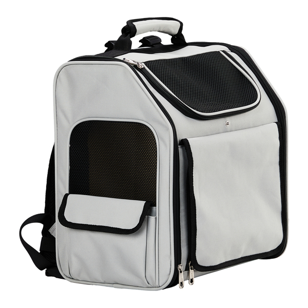 Pet Carrier Backpack, Expandable Cat Dog Carrier with Back Extension, Breathable Mesh Travel Backpack for Small Dogs Cats, Soft-Sided Pet Backpack Holds up to 26 lbs