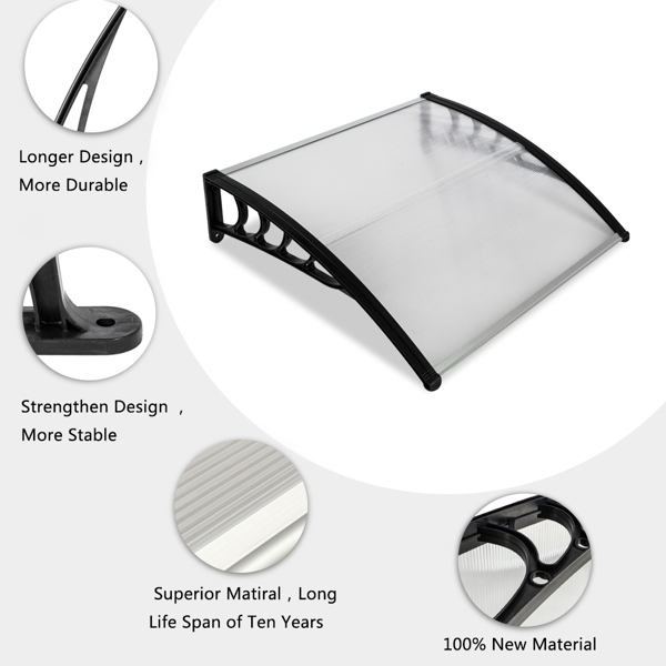 HT-100 x 96cm Household Application Door & Window Rain Cover Eaves Black Holder