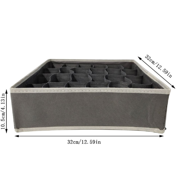 Schubladen-Organizer mit Trennwand, 2er-Set Faltbare Stoff-Organizer für Kleiderschrank, Aufbewahrung im Schlafzimmer, Aufbewahrungsboxen für Socken, Unterwäsche, Krawatten, Schals, Grau