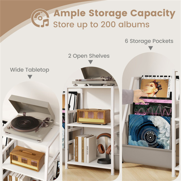 带3个架子的白色唱片播放器支架  （amazon shipping-发货，WALMART禁止销售）-7