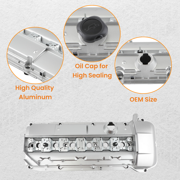 铝制气门盖（带垫片和螺栓）适用于宝马 E46 E39 325XI 330CI 330I M52 M54-5