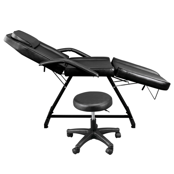 015A Beauty Salon Bed with Stool Black【Same code 10456084】