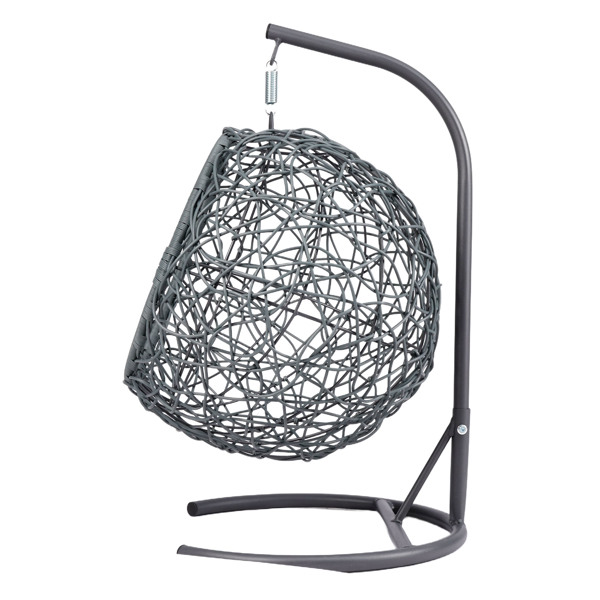 带支架和靠垫的猫咪秋千床，藤条外观的猫蛋椅，室内悬挂式秋千猫床，适合猫咪、小型犬和小动物，棕色-4