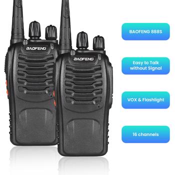 Outdoorfun Baofeng 888S Walkie Talkies 16 Channel Two-Way Radio, Rechargerable Handheld Ham Radio Long Range, Audio device Gifts for Kids