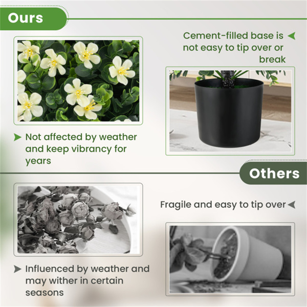 2包逼真的人造盆栽植物-白色   （amazon shipping-发货，WALMART禁止销售）-5