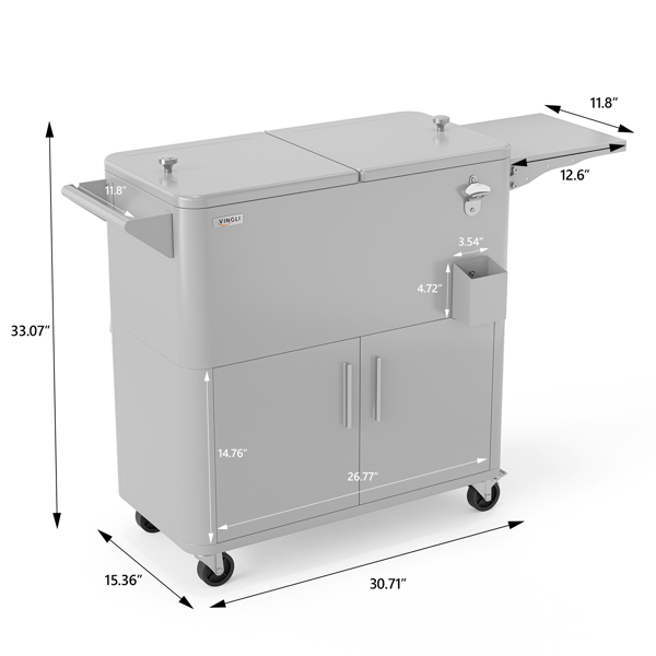80QT    COOLER CART