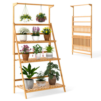2-in-1 Plant <b style=\\'color:red\\'>Stand</b> 3 Tier Bamboo Hanging Plant <b style=\\'color:red\\'>Stand</b>