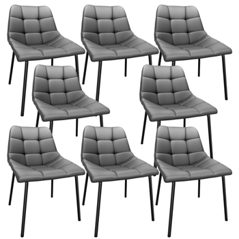 Esszimmerstühle 8er Set, Stühle Esszimmer Kunstleder mit Hoher Rückenlehne, Küchenstühle Modern mit Metallfüßen, Gepolsterter Esstisch Stühle Geeignet für Wohnzimmer Küche
