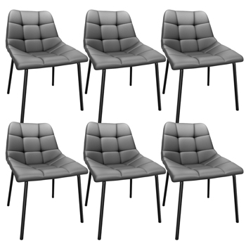Esszimmerstühle 6er Set, Stühle Esszimmer Kunstleder mit Hoher Rückenlehne, Küchenstühle Modern mit Metallfüßen, Gepolsterter Esstisch Stühle Geeignet für Wohnzimmer Küche