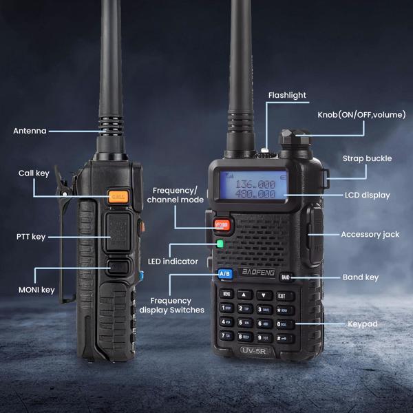 宝峰 baofeng UV-5R 5w 双音多频对讲机（7台装）黑色-13