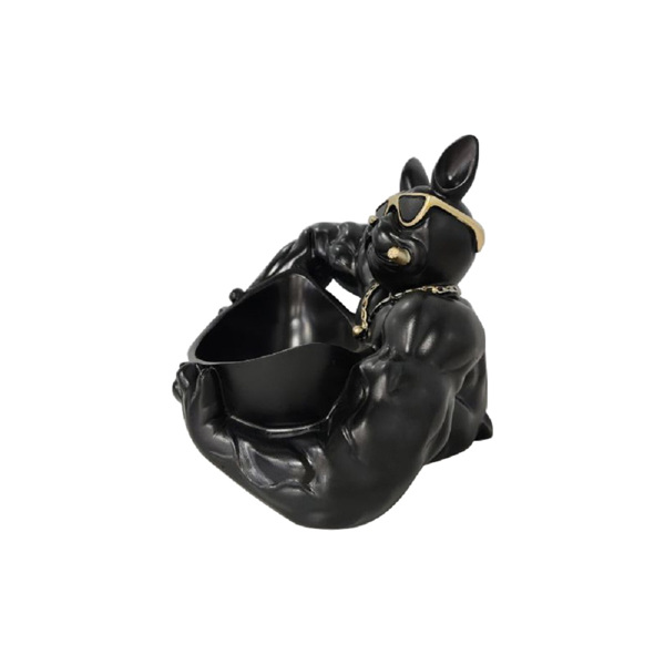 法斗牛犬狗收纳摆件家居装饰玄关鞋柜钥匙遥控器收纳盒工艺品礼品 肌肉狗-4