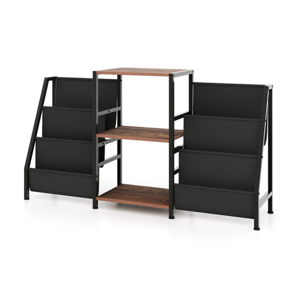 带3个架子的棕色唱片播放器支架  （amazon shipping-发货，WALMART禁止销售）-2