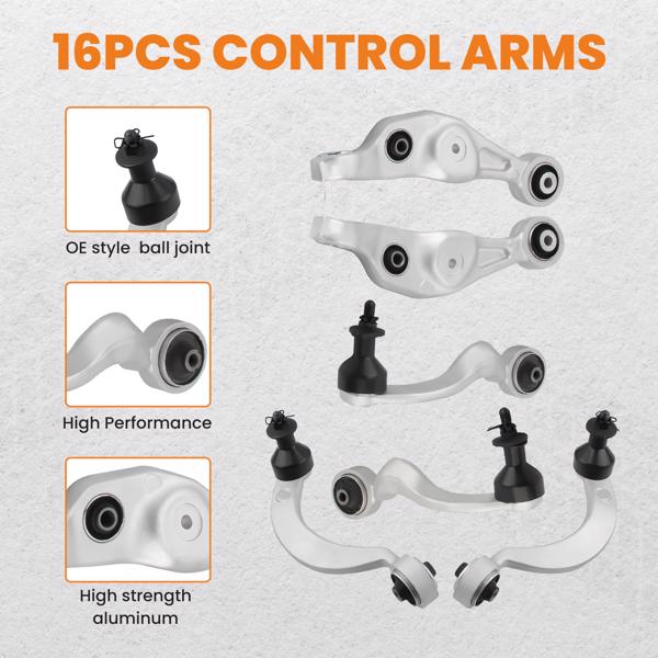  前上下控制臂套件适用于Lexus  LS460 RWD 2007-17 前进或后退-8