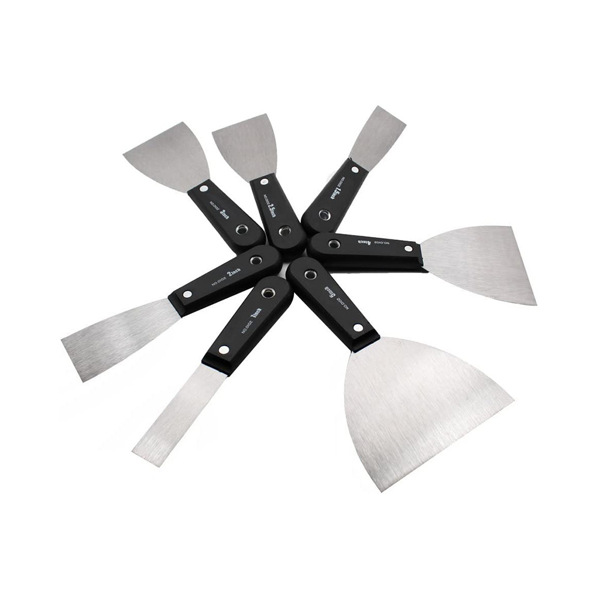 7 Pieces Scrapers and Filling Knives Set with Tool Bag, Wall Paint Scrapers with Anti-Slip Plastic Handle
