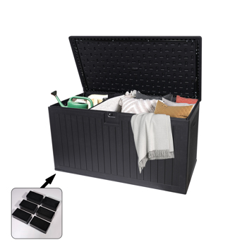 260 Gallon Resin Outdoor Deck <b style=\\'color:red\\'>Box</b> Waterproof, Extra Large Patio Storage <b style=\\'color:red\\'>Box</b> with Lockable Storage