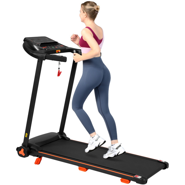 全新家用跑步机，2.5HP 静音折叠跑步机，带心率传感器，承重 300 磅，7.5 英里/小时，倾斜跑步机，带 USB 充电站和蓝牙扬声器，6 个减震装置-10