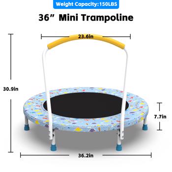 36inch Mini Trampoline for Kids Ages 1-6 Indoor Outdoor Trampoline with Handle Fun for Kids
