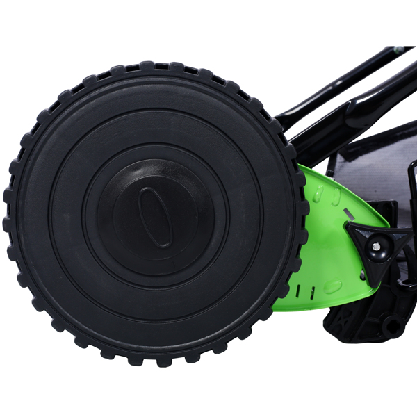 14-Inch 5-Blade Push Reel Lawn Mower with Grass Catcher, GREEN COLOR 