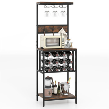 Freestanding Wine Rack with Glass Racks