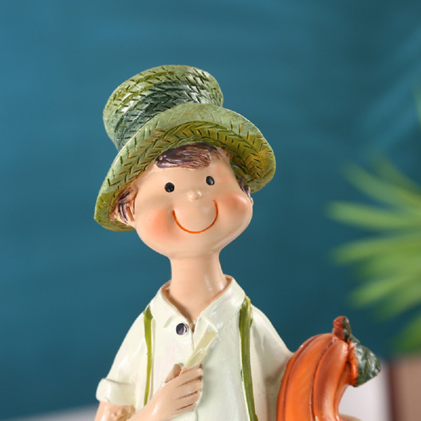 田园风卡通小孩工艺品摆件创意家居树脂摆件客厅玄关装饰品-3