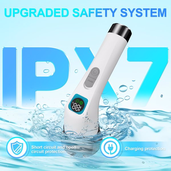 Electric Spin Scrubber for Cleaning - Bathroom Floor Shower Scrubber with Long Handle Cordless Handheld Power Spin Brush, IPX7 7in1 400RPM LED-Screen Fast Charging (Ship by WFS Multichannel)