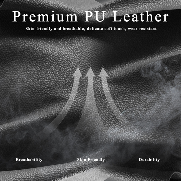 游戏椅，带袋装弹簧坐垫和脚踏，符合人体工学的成人电脑椅，透气 PU 皮革游戏椅，可调节头枕和腰部支撑办公桌椅（TEMU仅限自提）-5