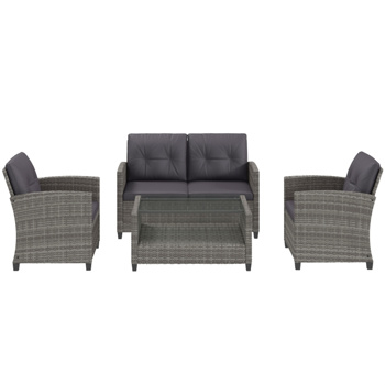 4 Piece Outdoor <b style=\\'color:red\\'>Rattan</b> <b style=\\'color:red\\'>Sofa</b> Set-Gray