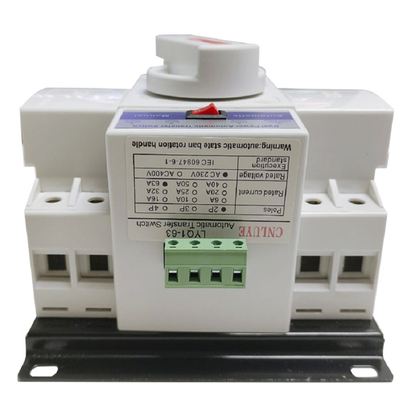 Dual Power Manual Automatic Transfer Switch Generator Changeover Switch for Generator 63A 2P 220V
