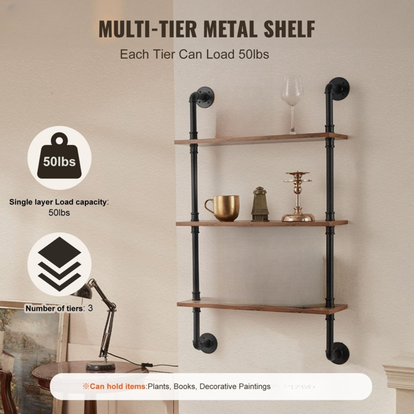 3层工业管架，24x7.87英寸，厨房和卧室壁挂式存储解决方案，节省空间设计（周末不发货，禁售亚马逊）-8