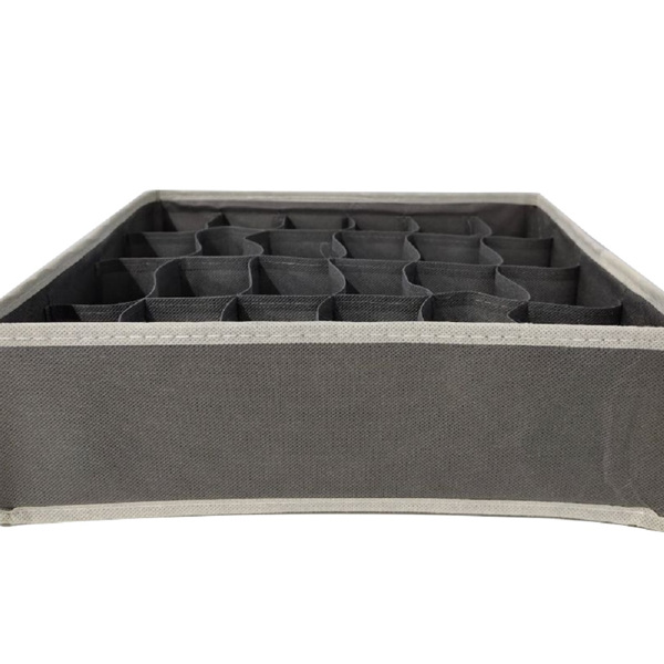 Schubladen-Organizer mit Trennwand, 2er-Set Faltbare Stoff-Organizer für Kleiderschrank, Aufbewahrung im Schlafzimmer, Aufbewahrungsboxen für Socken, Unterwäsche, Krawatten, Schals, Grau