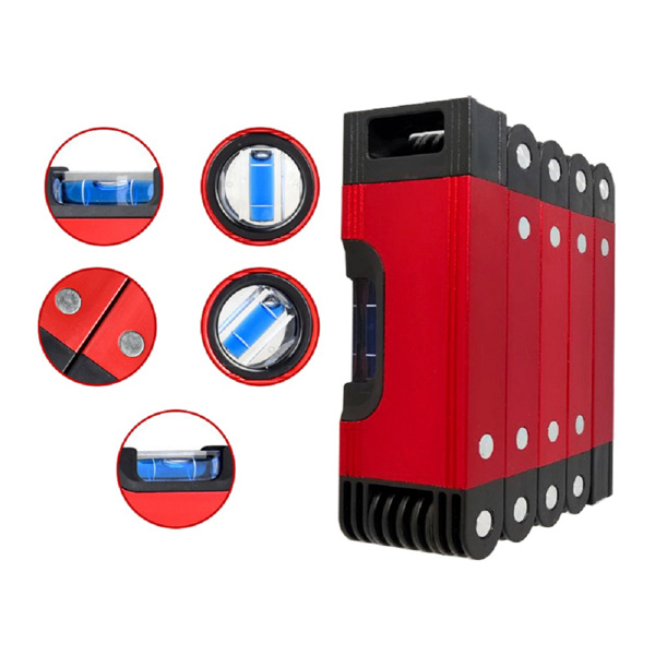 Multi-Function Foldable Level Tool - Multi-Angle Measuring Woodworking Tools - Precise Leveling in Any Position Ruler w/Magnetic (Alloy)