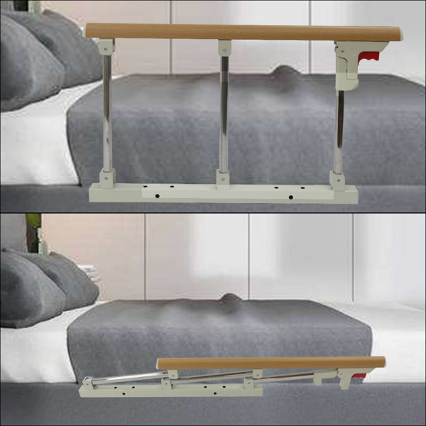 3-Section Folding Bed Rails Bed Assist Handle Bed Railing for Elderly Adults