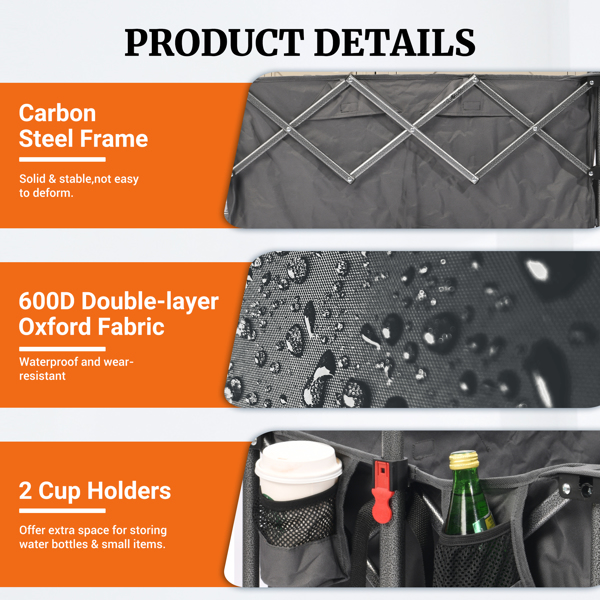 便携式 400L 折叠式货车，折叠式货车推车，大轮沙滩车，450LB 重型折叠式货车，大容量货车，适用于露营、运动、花园、棒球-6