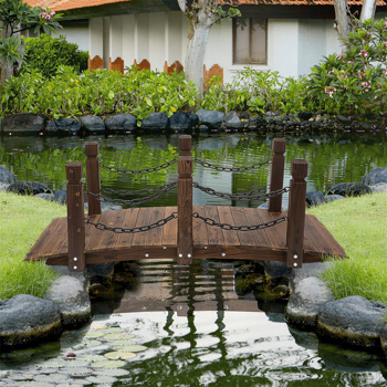 木制花园桥弧形人行天桥 （ Amazon Shipping）（WalMart禁售）（周末不发货）