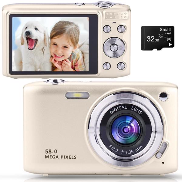 Digital Point and Shoot Camera, Compact Digital Camera with 2.88' IPS Screen 48MP 4K for Photo and Video, Small Digital Camera Support 16X Zoom Macro Mode and Flash, Beginner Camera for Teens