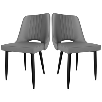 Esszimmerstühle 2er Set, Stühle Esszimmer Kunstleder mit Hoher Rückenlehne, Küchenstühle Modern mit Metallfüßen, Gepolsterter Esstisch Stühle Geeignet für Wohnzimmer Küche