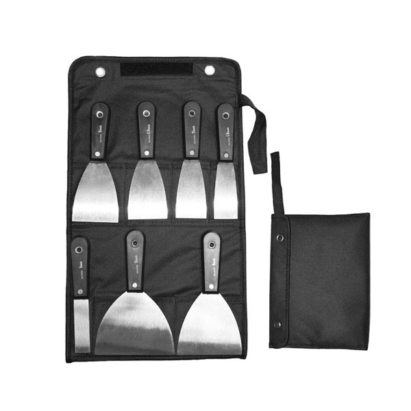 7 Pieces Scrapers and Filling Knives Set with Tool Bag, Wall Paint Scrapers with Anti-Slip Plastic Handle