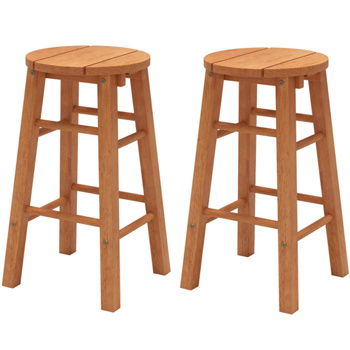 2 pieces wooden round bar stools 