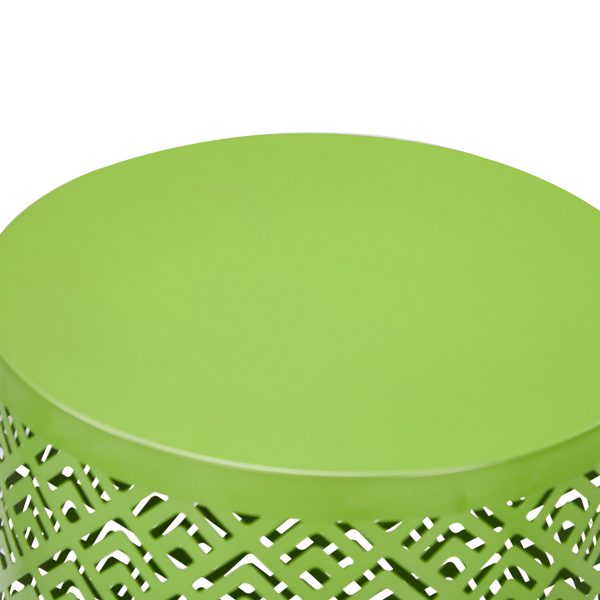 3pcs  回字花纹  桶形 绿色 15.7/13.7/11.8inch 庭院堆叠铁边桌-3