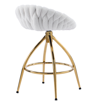 Swivel Barstools Set of 2, 26\\'\\' Modern Upholstered Dining Chairs 2 PCS, White
