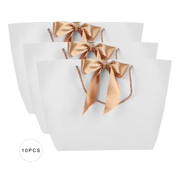 10pcs lot Gift Paper Bags With Handle for Clothes Shopping Makeup Packaging Food(21*7*15cm)