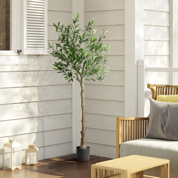 150cm 橄榄树 650叶片 26果 PVC 绢布 仿真树-1