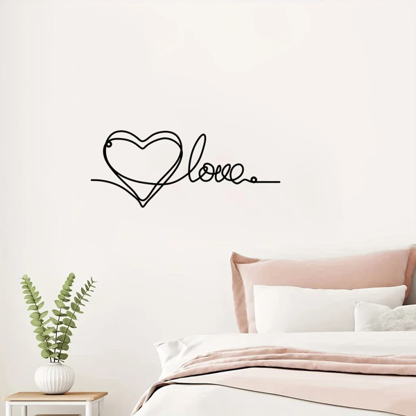 时尚的金属心爱墙装饰拥有极简主义的线条艺术-一个迷人的悬挂装饰，当代墙壁艺术为家庭（TikTok、temu下自提）-29