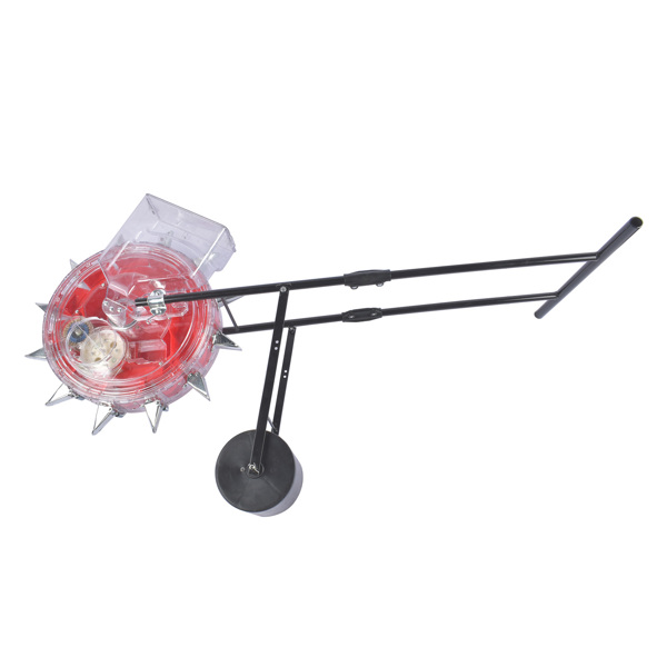 A1-手推播种机 Red Manual Seeder Hand-Push Garden Seeder Roller Seeding and Fertilizer Applicator, Row Planter Corn Planter Seeder for Soy Peanut Corn Cotton Soybean, 13.5cm Spacing-6