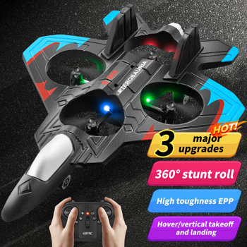 4DRC V32 RC Plane, Foam Remote Control Airplane with Light, 2 Batteries,  6-axis Gyro Stabilize Systems RC Fighter Jet Plane Toys .Logistics is randomly sent by EVRI/ROYAL MAIL/DPD.
