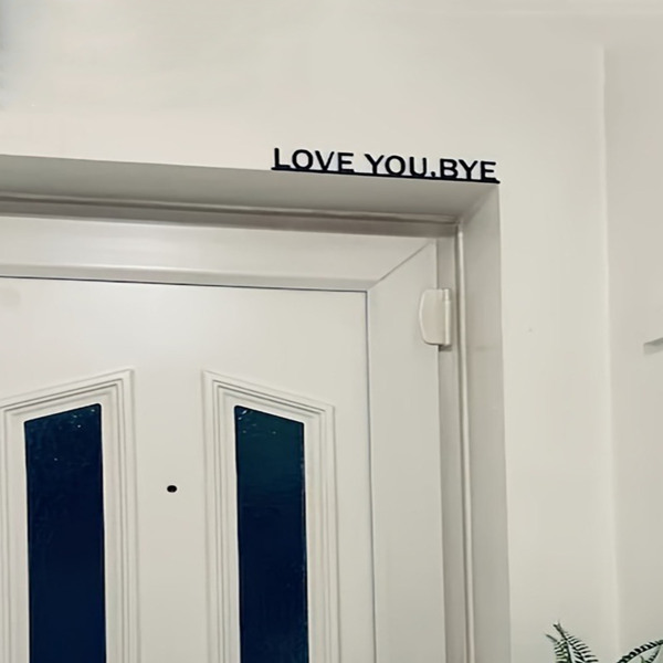 以“爱你，再见”为主题的现代金属墙面艺术，是婚礼装饰和室内艺术复制的理想选择。完美的装饰你的夫妻的空间，它也使一个极好的情人节礼物（TikTok、temu下自提）-7